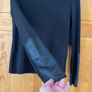Zara Black Ribbed Long Sleeve Top